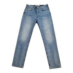 ARITZIA DENIM FORUM SZ 29 The Yoko High Rise Slim Buttonfly Light Wash Blue Jean